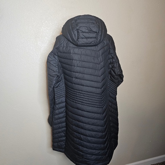 Columbia Omni Heat Powder Lite Mid Puffer Jacket Hooded Zip Front Black 2X - Picture 5 of 12